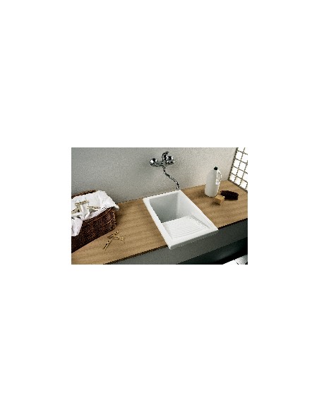 Thomas Denby Laundry Sink Kitchen Ceramic White FREE Clicker Waste CLS
