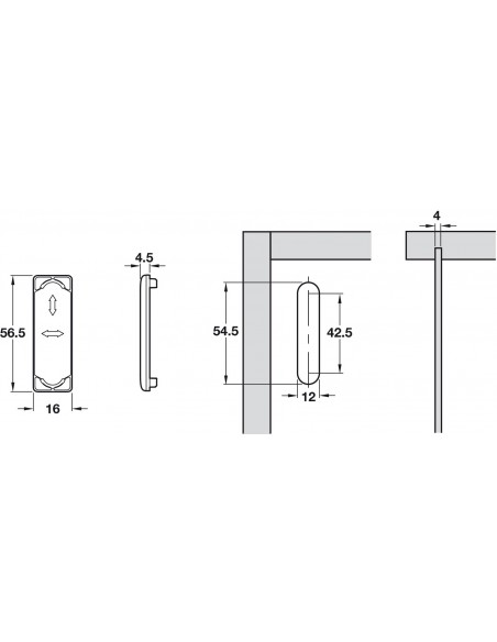 Libra Cover Caps Rectangular Nickel Plated X2 OR X10 Wall Cabinets 29036765
