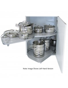 450mm Kessebohmer LeMans Arena Kitchen Corner Carousel Silver KLM450SILV Left Hand