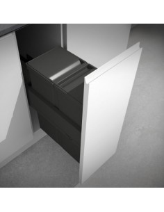 300mm Kitchen Waste Bin Door Fix Gollinucci Grey 40L GRASS Runners 580PL/30GY