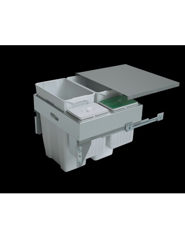 600mm Gollinucci Waste Bin 85L Pull Out Kitchen Rubbish Door Fixed 580-GY
