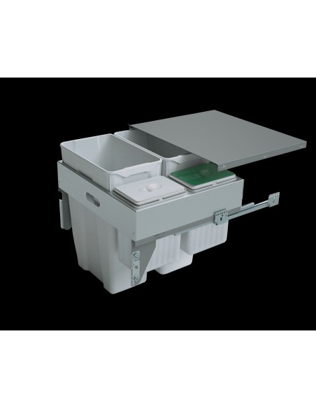 600mm Gollinucci Waste Bin 85L Pull Out Kitchen Rubbish Door Fixed 580-GY