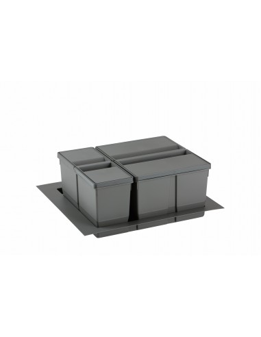 600mm Drawer Waste Bin 28L Gollinucci Kitchen Duo Containers Trimmable 9XL/600-GY