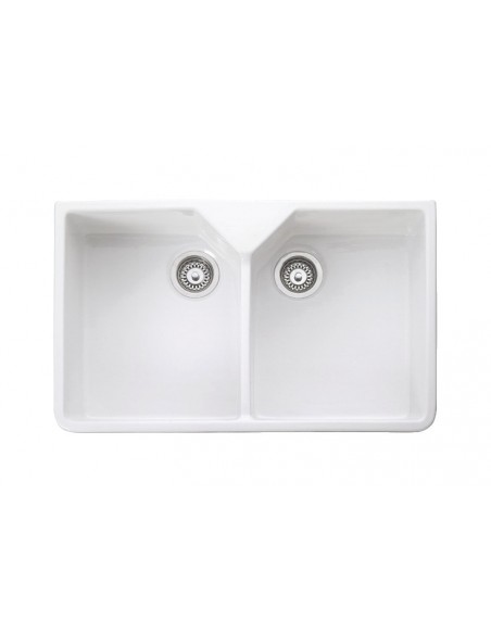 Rangemaster 800mm Double Belfast Kitchen Sink White CDB800WH