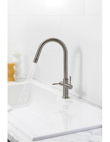 Clearwater Topaz Kitchen Tap J Spout Brushed...