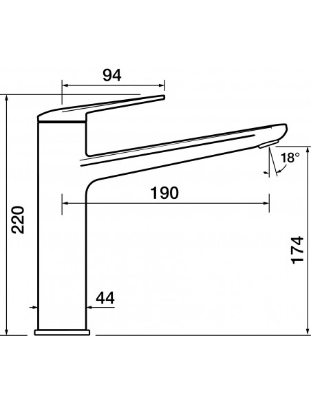 Clearwater Levant Kitchen Tap Brushed Brass, Single Lever Monobloc