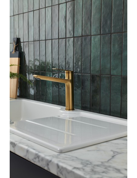 Clearwater Levant Kitchen Tap Brushed Brass, Single Lever Monobloc