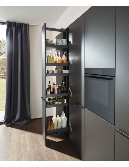 300mm Peka Liro Larder 1600-2000mm Tall Kitchen Storage Anthracite KSPEL.300.1600LI