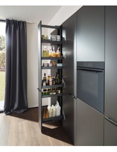 200mm Peka Liro Larder 1600-2000 Tall Kitchen Storage Anthracite KSPEL.200.1600LI 2
