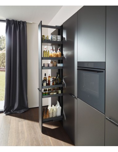 150mm Peka Liro Larder Anthracite 1805-2260mm Tall Kitchen Storage KSPEL.150.2000LI