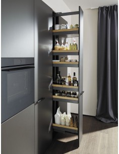 200mm Peka Liro Larder Anthracite/Oak 1600-2000 Kitchen Tall KSPEL.200.1600LIL