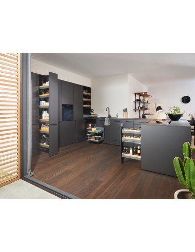 200mm Peka Liro Larder Anthracite/Oak 1600-2000 Kitchen Tall KSPEL.200.1600LIL