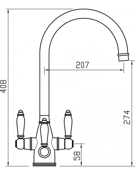Clearwater Krypton Tri-Spa Kitchen Cold Filter Tap Bronze