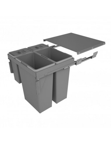 600mm Sige Waste Bin Kitchen Large 86L Quad Containers Soft Closing I520-514