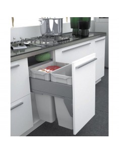 450mm Sige Kitchen Waste Bin 60L Soft Closing Double 30L Containers i520-012D