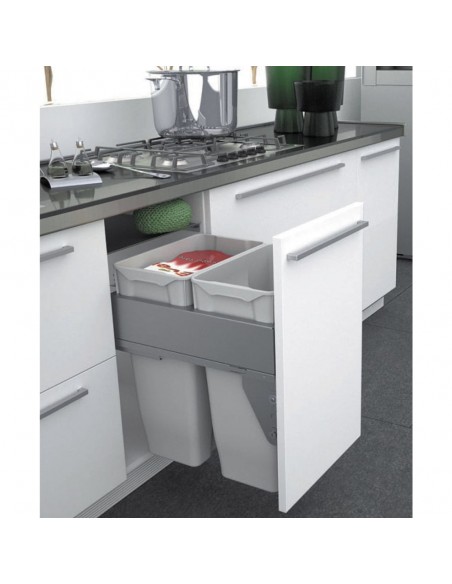450mm Sige Kitchen Waste Bin 60L Soft Closing Double 30L Containers i520-012D