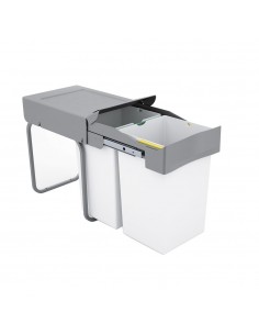 300mm Pull-Out Kitchen Waste Bin 28L Double Containers Hinged door I520-216 2