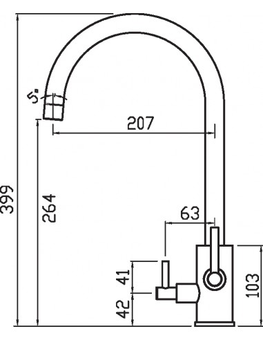 Clearwater Stella Tri Filter Kitchen Mixer Tap Brushed Brass ST2BB
