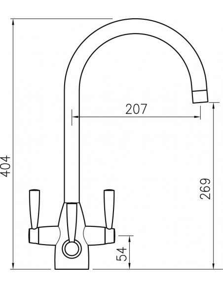 Clearwater Eclipse Tri-Spa Kitchen Cold Filter Tap Chrome Twin Lever