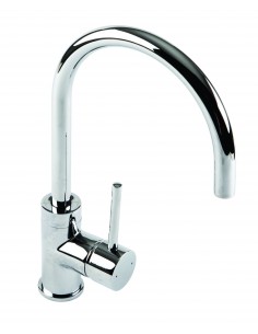 Courbe Kitchen Mixer Tap Curved Spout Chrome 1810 WRAS Single Lever COU/01/CH