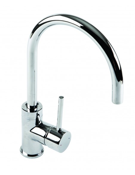 Courbe Kitchen Mixer Tap Curved Spout Chrome 1810 WRAS Single Lever COU/01/CH
