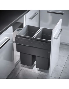 Euro Cargo Hailo 450mm Kitchen Waste Bin 76L Large Double Containers 50370332