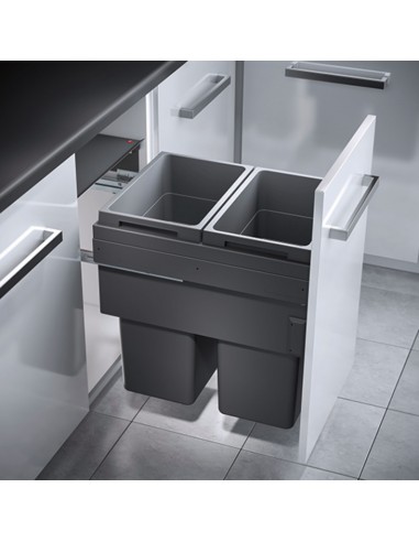 Euro Cargo Hailo 450mm Kitchen Waste Bin 76L Large Double Containers 50370332