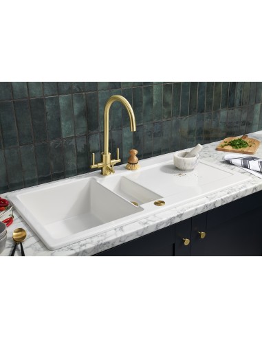 Clearwater Stella Tri Filter Kitchen Mixer Tap Brushed Brass ST2BB