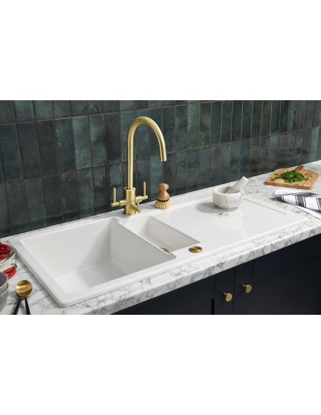 Clearwater Stella Tri Filter Kitchen Mixer Tap Brushed Brass ST2BB