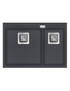 Clearwater Capri 1.75 Slate Granite Kitchen Sink Square Waste QUAREX CAPN175SL 2