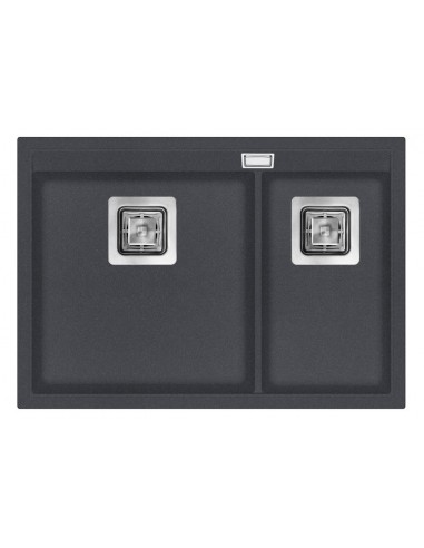 Clearwater Capri 1.75 Slate Granite Kitchen Sink Square Waste QUAREX CAPN175SL