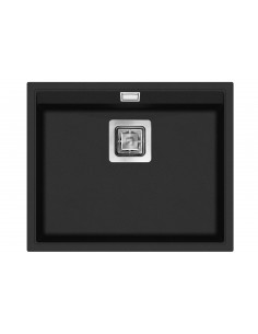 Clearwater Capri JET Black Kitchen Sink, Large Single Bowl, 555 x 455mm