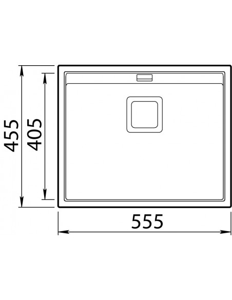 Clearwater Capri Ash Kitchen Sink, Large Single Bowl, 505 x 455mm