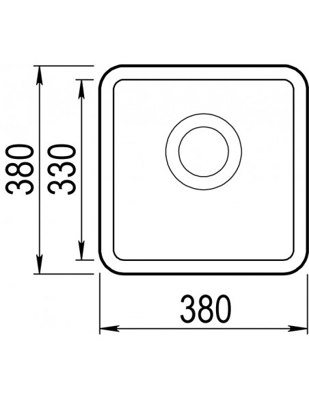 Clearwater Nova Granite Kitchen Sink, 1.0 Small Square bowl, 380 x 380mm