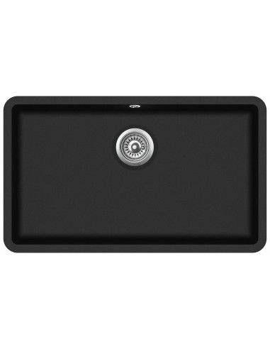 Jet Black Granite Kitchen Sink, Clearwater Nova, 810 x 460mm, Extra deep bowl