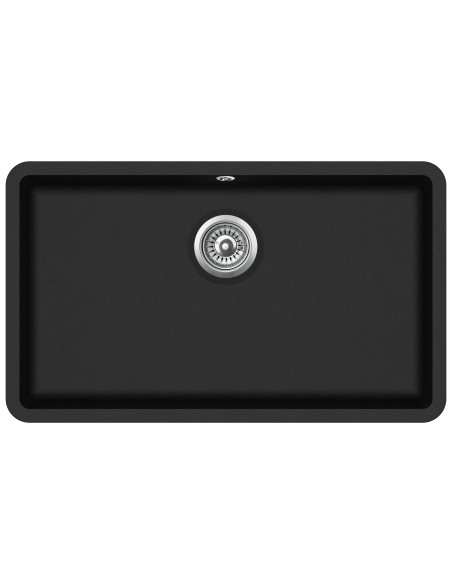 Jet Black Granite Kitchen Sink, Clearwater Nova, 810 x 460mm, Extra deep bowl