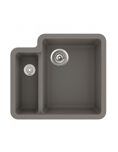 Clearwater Quarex Fossil 1.5 Bowl Kitchen Sink, 557 x 500mm Inset or Undermount
