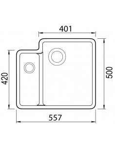 Steel Quarex 1.5 Bowl Kitchen Sink, N150 Nova, Inset or undermount, hardwearing granite Steel 2