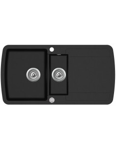 Clearwater Gemini Granite JET Black Kitchen Sink 1.5 Reversible GEMD150JT 2