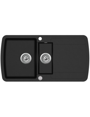 Clearwater Gemini Granite JET Black Kitchen Sink 1.5 Reversible GEMD150JT