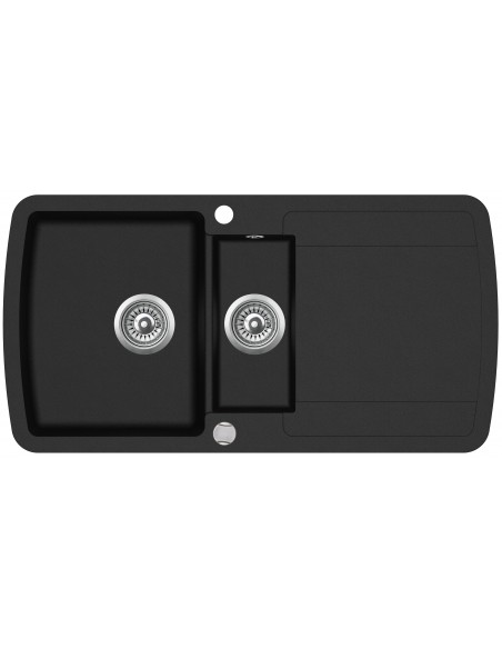Clearwater Gemini Granite JET Black Kitchen Sink 1.5 Reversible GEMD150JT