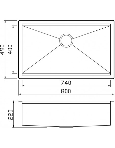 Stark Smart SKS004 by Clearwater, 1.2mm Brushed stainbless steel, Inset or undermount, Includes Wooden chopping board