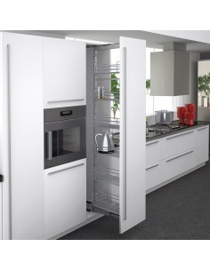 Sige 600mm Tall Larder Kitchen Pull-Out 1880-2175mm Silver Baskets LF600SC