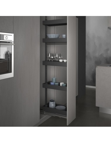 Sige 400mm Tall Larder Kitchen Pull-Out 1880-2180 Proline Anthracite I560-074