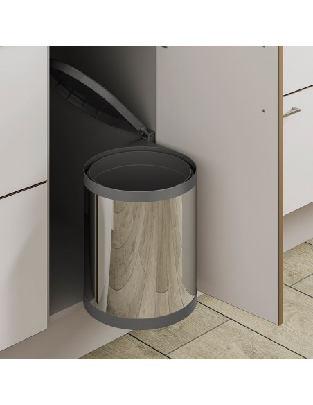 Automatic Opening Kitchen Bin Min 400mm 15L Stainless Steel Door Mount BIN30