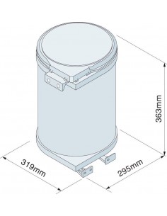 Automatic Opening Kitchen Bin Min 400mm 15L Stainless Steel Door Mount BIN30 2