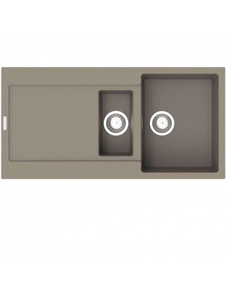 Clearwater Carina D150 Concrete Granite Quarsil Kitchen Sink & Waste CARD150CN