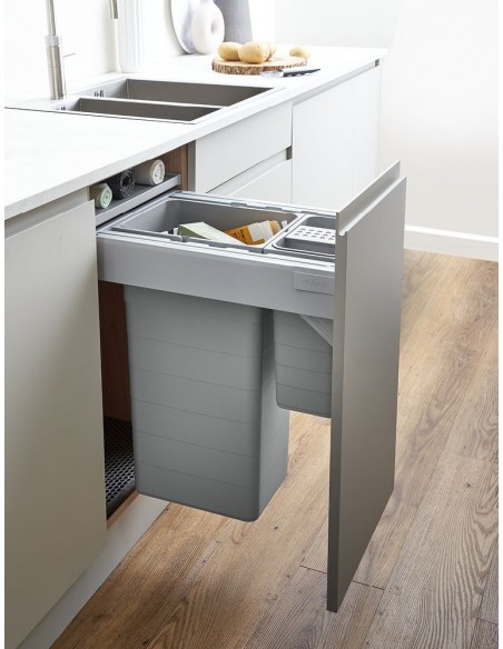 ECO-SINK Blum Kitchen Waste Bin, Soft closing Light Grey, Suits