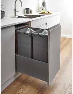 400mm Ninka ECO-Base Waste Bin 64L Blum Legrabox Drawer Softclosing ECO64G