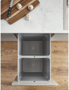 400mm ECO-Base Waste Bin Ninka 64L Blum Legrabox Drawer White ECO64W 2